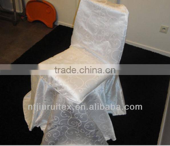 standard white damask chair cover