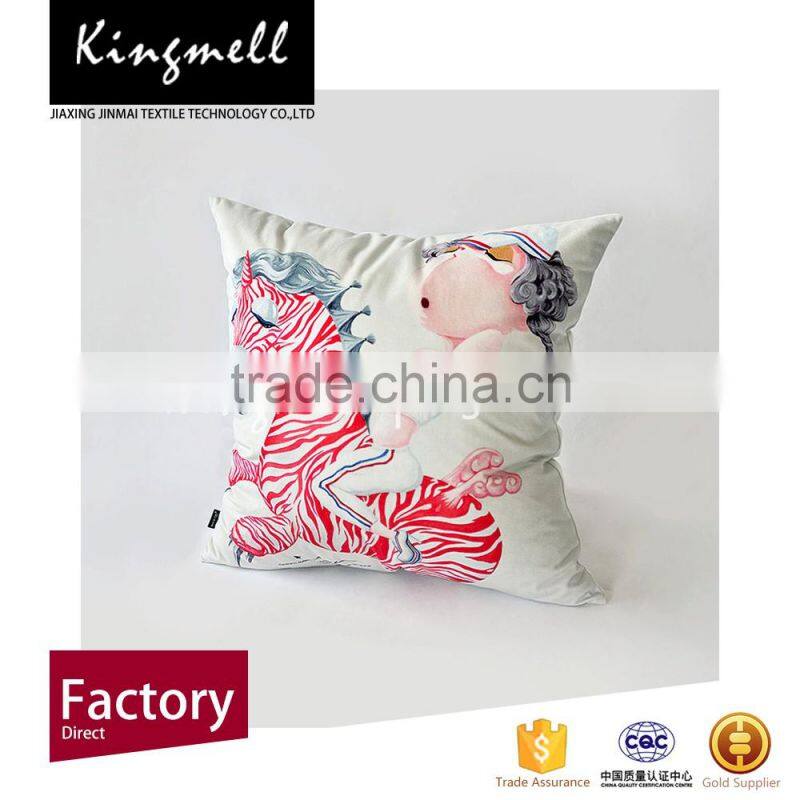 Cartoon Horses Print Sofa Cushion Cover 45*45cm for office chair
