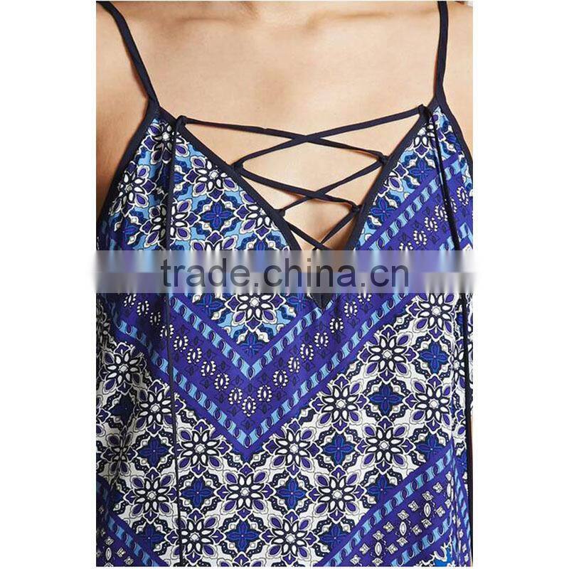 2017 Summer Women Floral Design Chiffon Geometric Maxi Dress HSm9121