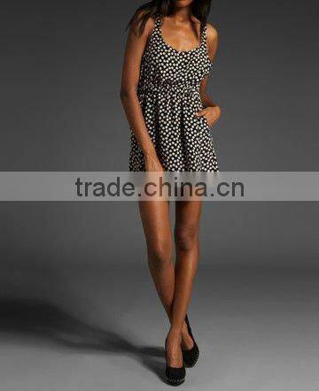 12DR013 2012 summer mini sexi fladies dresses with With White Dots