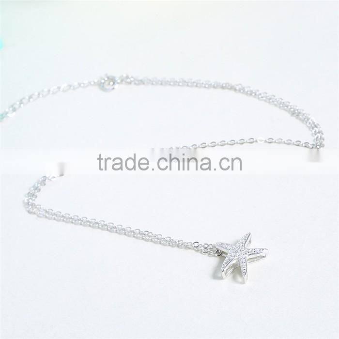 925 sterling silver Starfish Pendant necklace