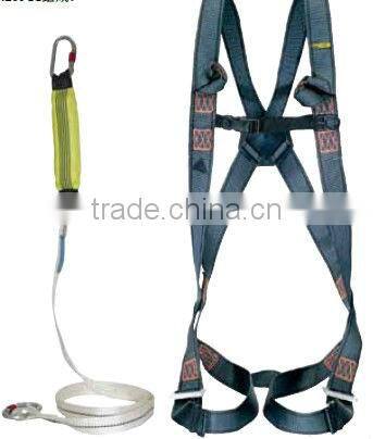 Fall arrest set invluding harness and energy absorber