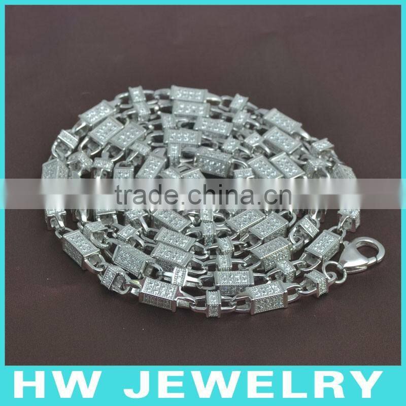 Bullet chain, 36inch, bling bling jewelry necklace, hip hop men necklace,, ice out jewelry,HWNE90317