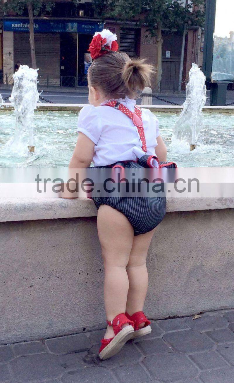 2017 new design wholesale boutique spanish style baby girl children clothing sets