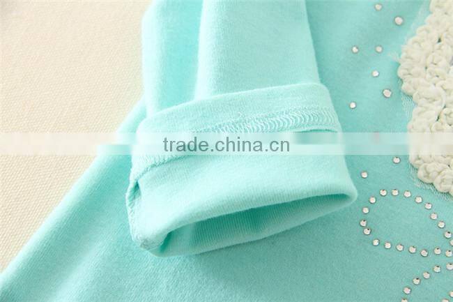 2015 fashion children's tee girls shirt plain newest design shirts for child of 110-140cm