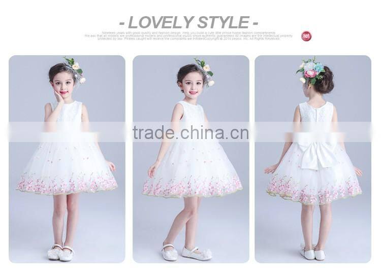 Hot Sale White Gown Tulle Yarn Flower Girl Kids Dresses