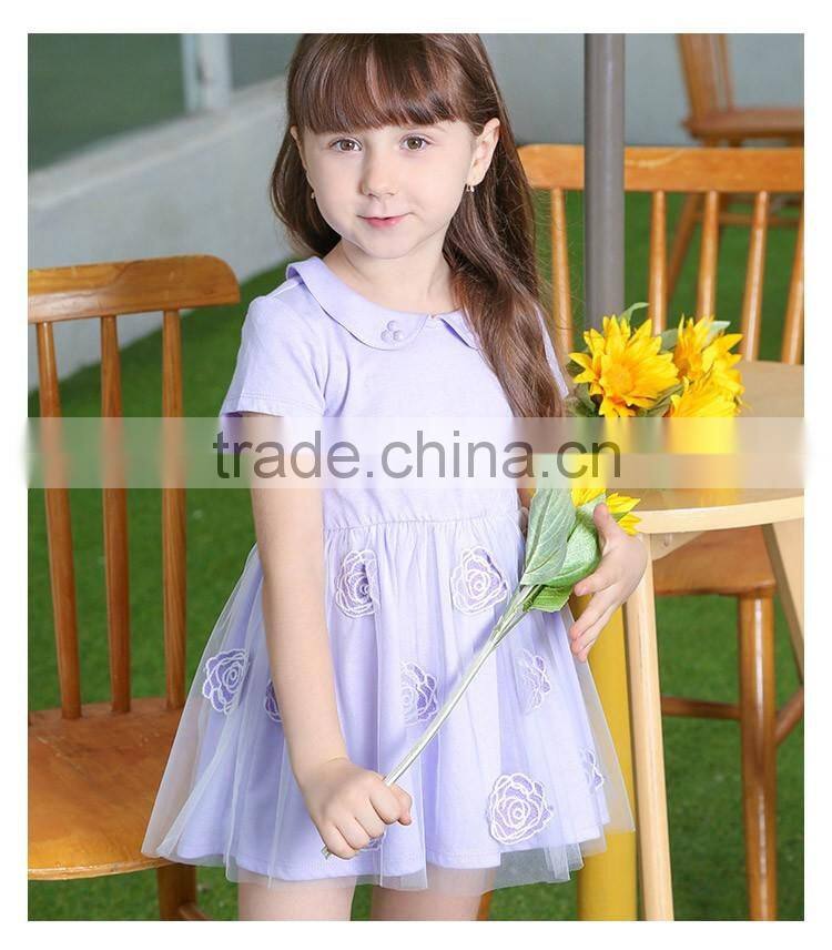 OEM 2017 Summer Baby Princess Party Knitted Dress For Baby Girl Summer Dress T16313