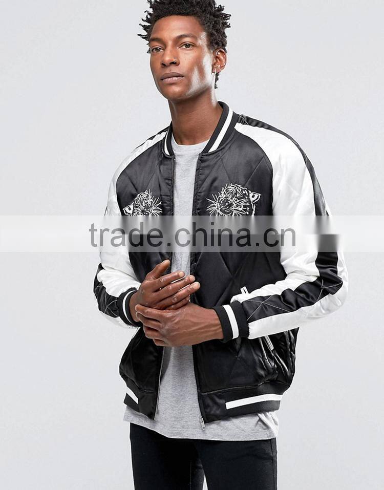 2017 factory directly sale customized brand colors sizes material print lion baseball collar winter man men jacket