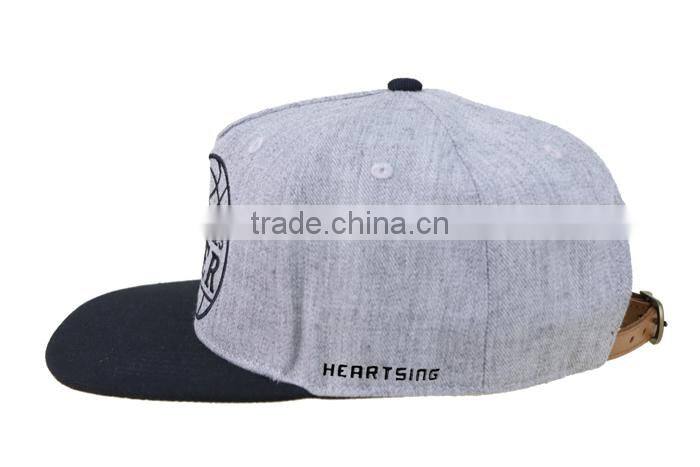 Plastic snap back flat bill wool blend organic snapbacks made in China