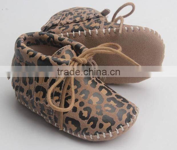 Adorable fancy soft sole genuine leather baby moccasins boots