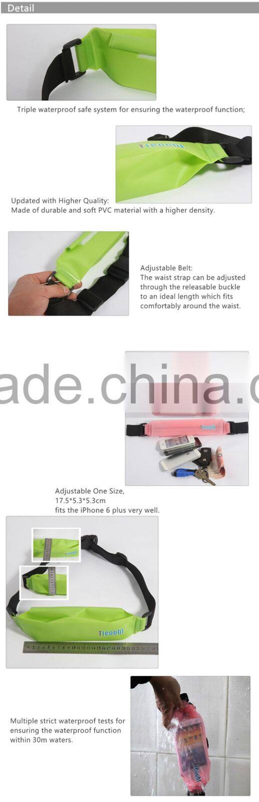 Underwater Waterproof Dry Pouch Waist Belt Bag Swimming Diving Clear Bags PVC~7 colors~Accept Custom