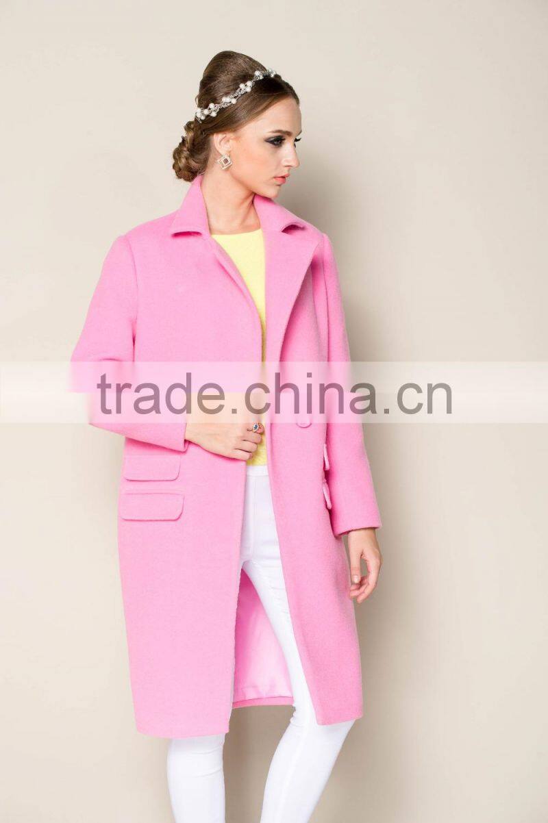 2015 winter latest trendy women thick korean green custom coat, ladies' long coat