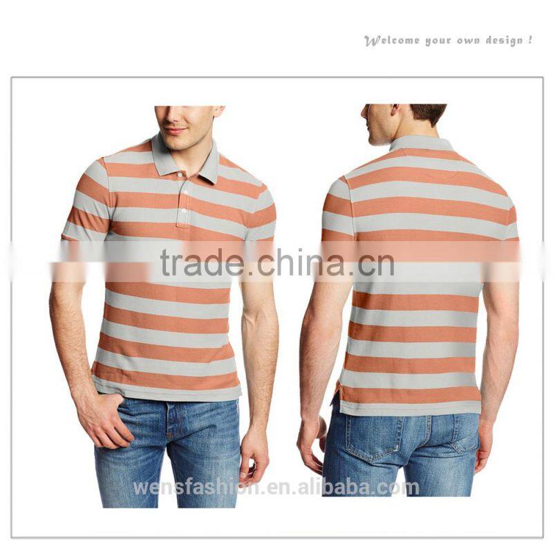 100% cotton mens stripe banded collar cotton shirt
