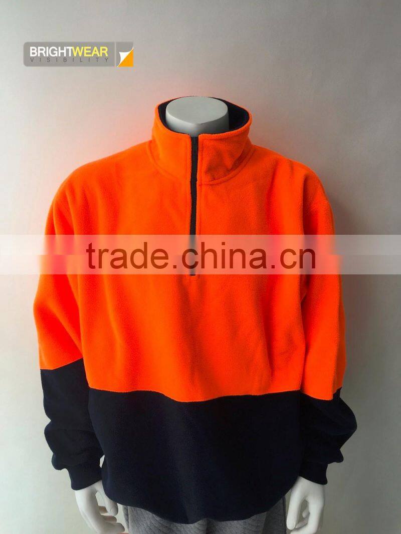 Mens orange hi vis reflective protective jacket warning fleece Chinese local tape safety sweatshirt