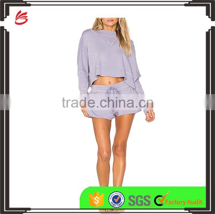 2017 OEM custom plain womens tracksuit set ladies tracksuit morning run blank tracksuit with hood