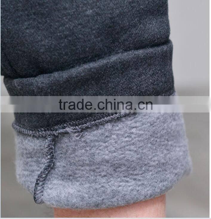 Men's thick fleece cotton warm jogger sweatpants with drawstring