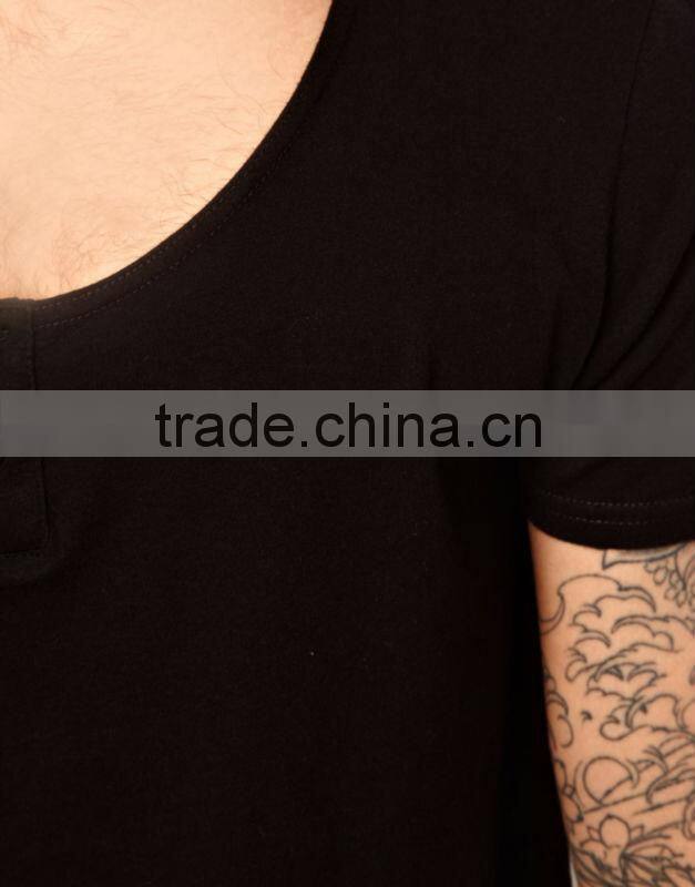 scoop neck men's black tee shirts