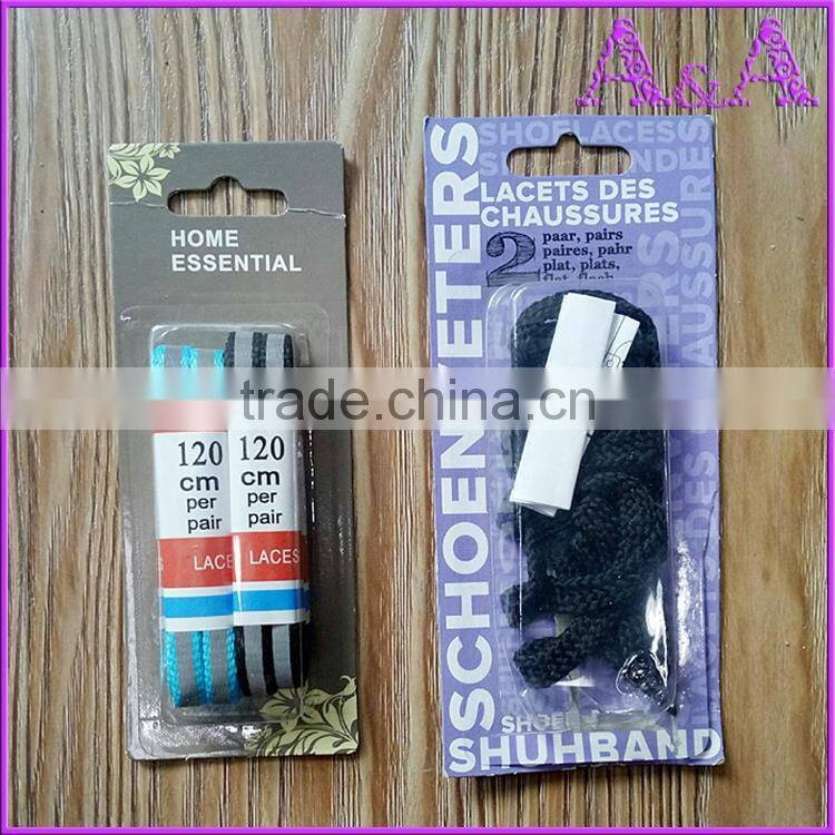 Jieli real flat leather shoe laces with metal aglets
