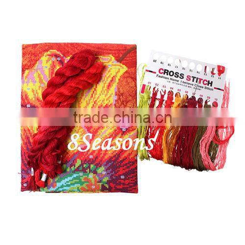 High Sales Wholesal Chinese Needlework Multicolor Flower Pattern Square Throw Pillow Cotton Cross Stitch