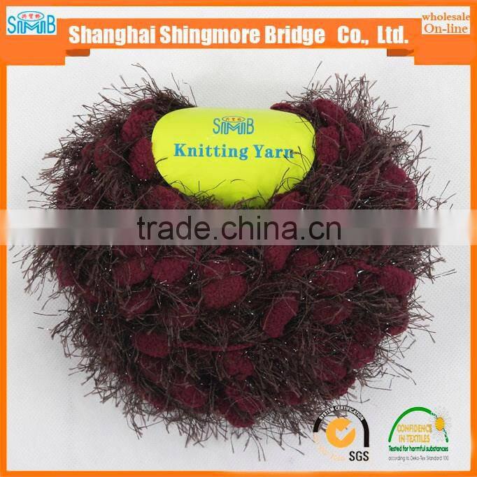 China textile factory direct wholesale 100% polyester spun dyed yarn hand knitting velvet twist feather yarn in low price