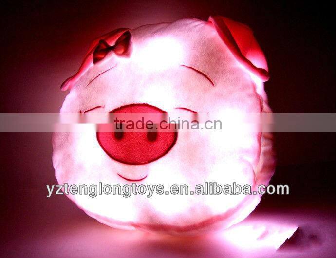 New design custom colorful heart plush LED light pillow