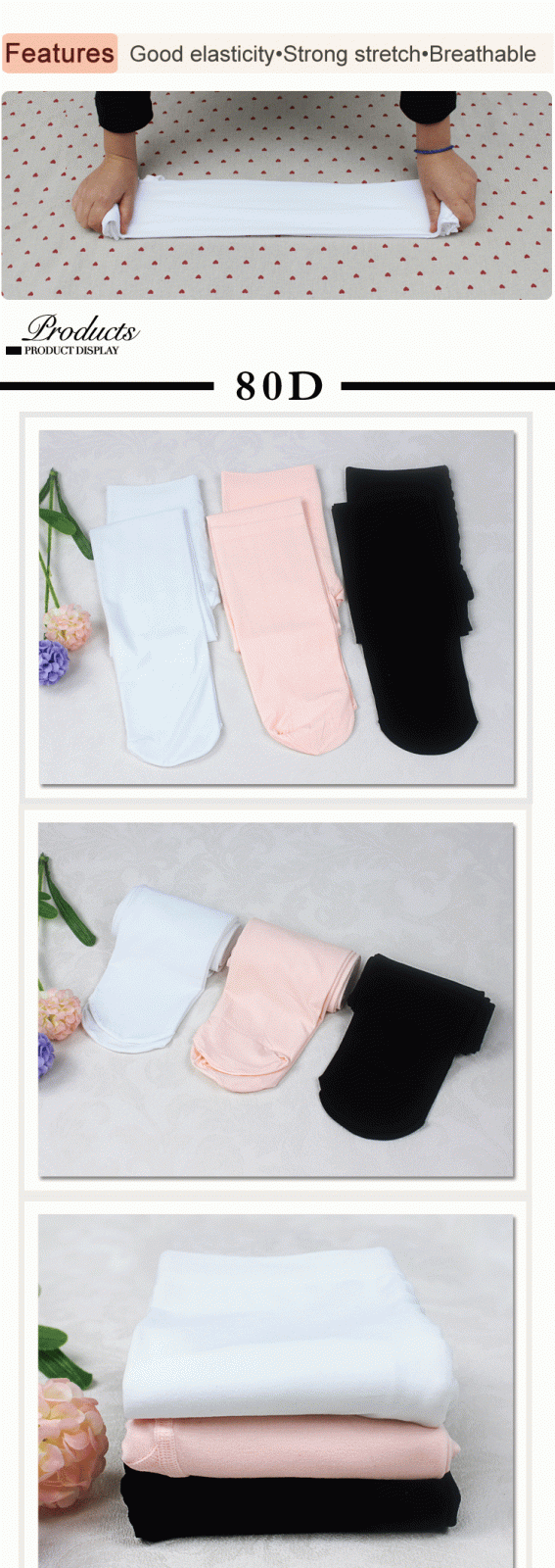 kids stockings pantyhose tights 80D 90D 800D Footed Ballet Dance Tights