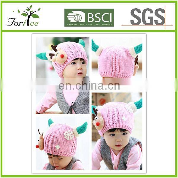 Alibaba fashional 100% acrylic knitted baby christmas hat