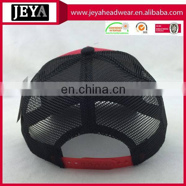 wholesale cotton 5 panel trucker hat with cock woven patch