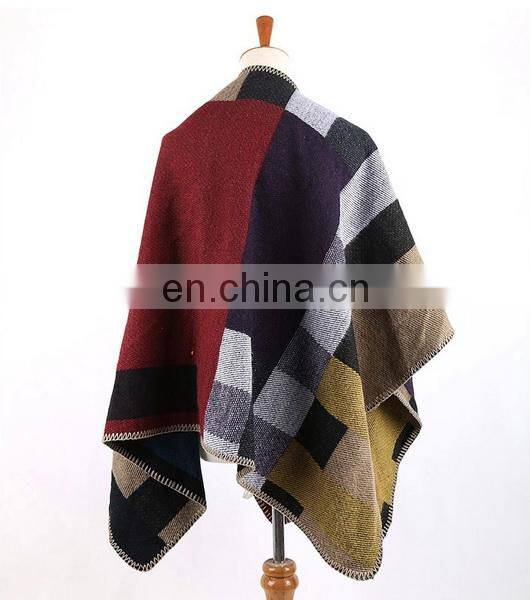 New Arrival Plaid Blanket Shawl Scarf Embroider OEM Acceptable