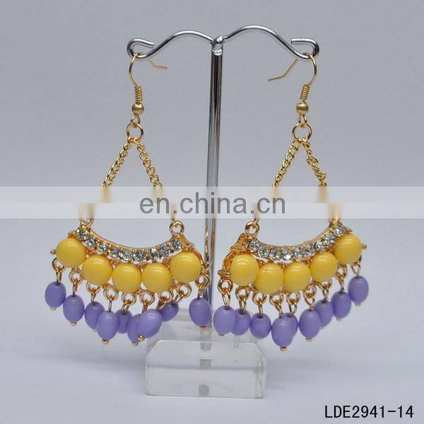Brife light blue mint fan bubble teardrop adult women earrings