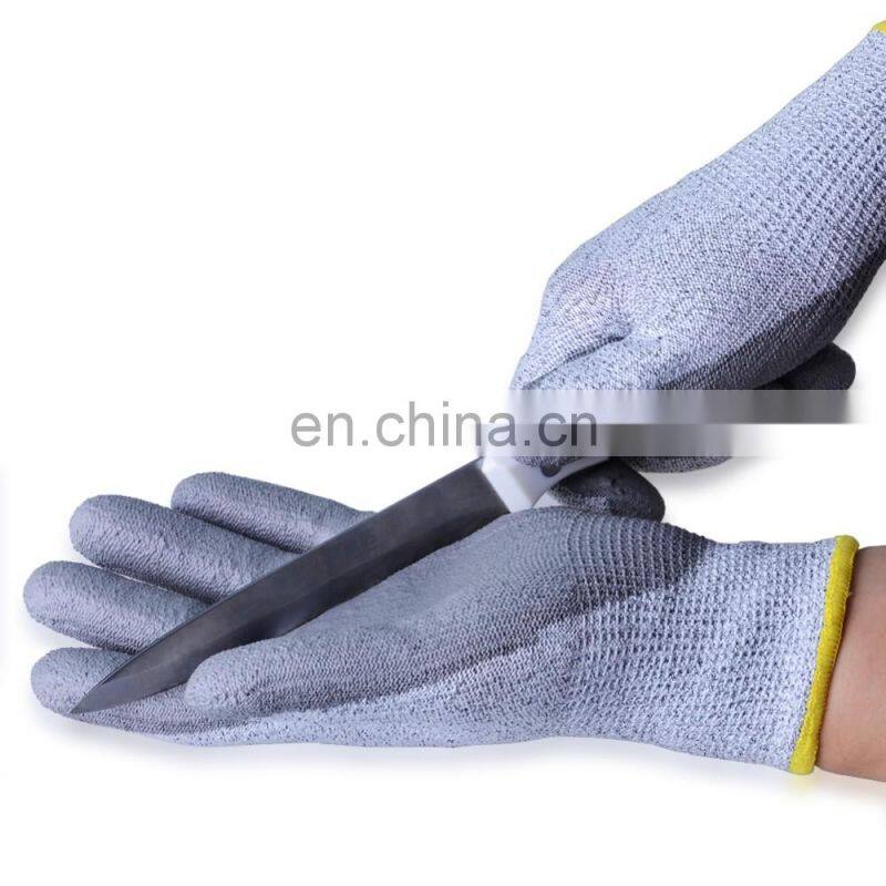 Construction work gloves cutting resistant PU coated safety Gloves