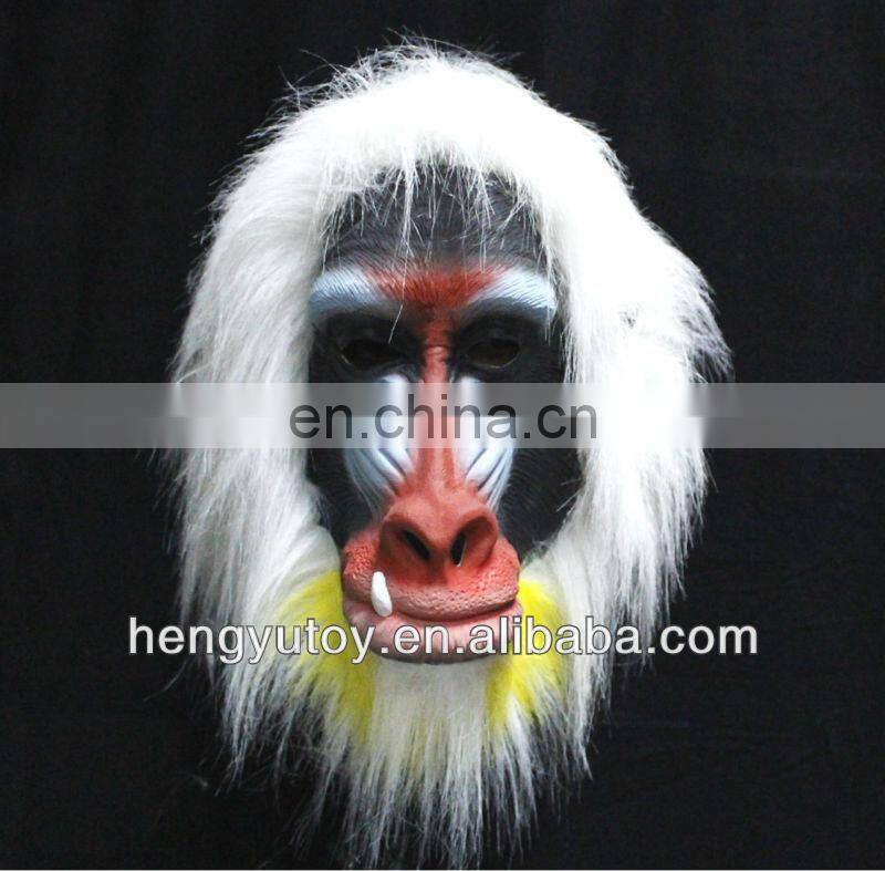 Eco-friendly vivid Rubber Latex baboon Mask full head Deluxe Animal Party Mask -2013