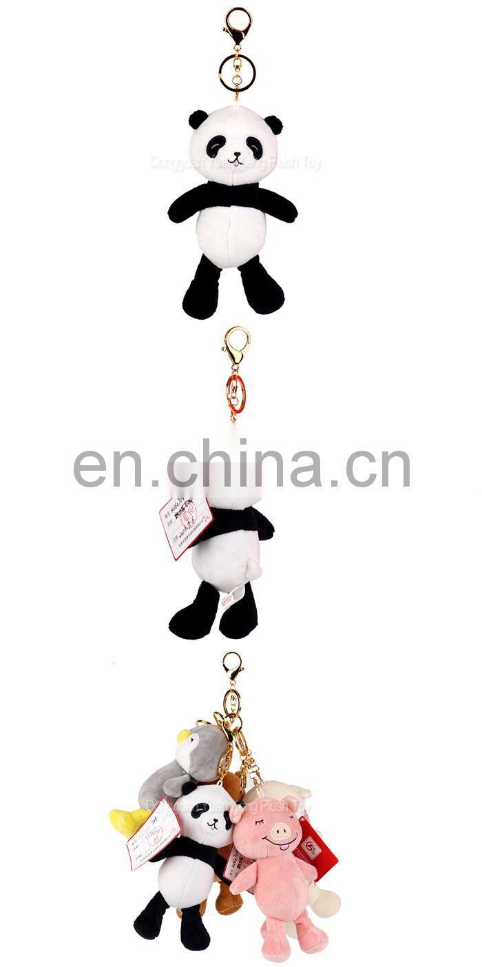 New Design Your Own Wholesale Factory Mini Plush Bear Animal Keychain Metal Hook