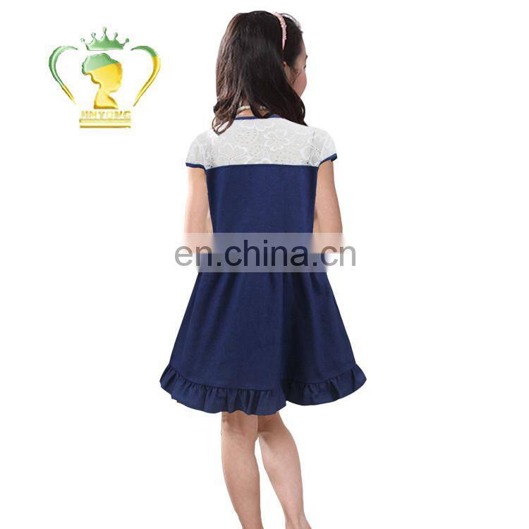Guangzhou factory supply beautiful children baby girls denim dresses