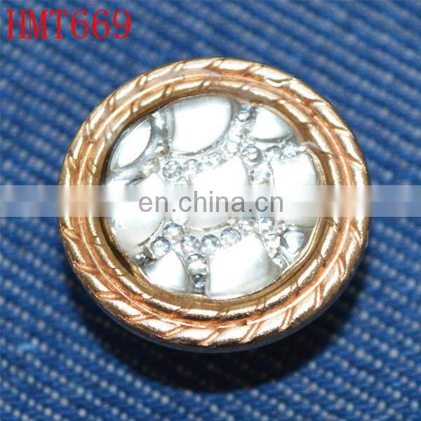 gold metal buttons with crystal