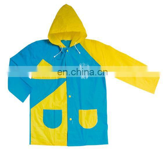 Cute Waterproof Hooded PVC Kids Children Raincoat