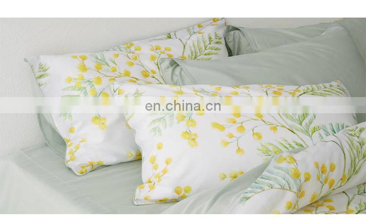 RawHouse Home textile plant yellow flower print cotton bedding set