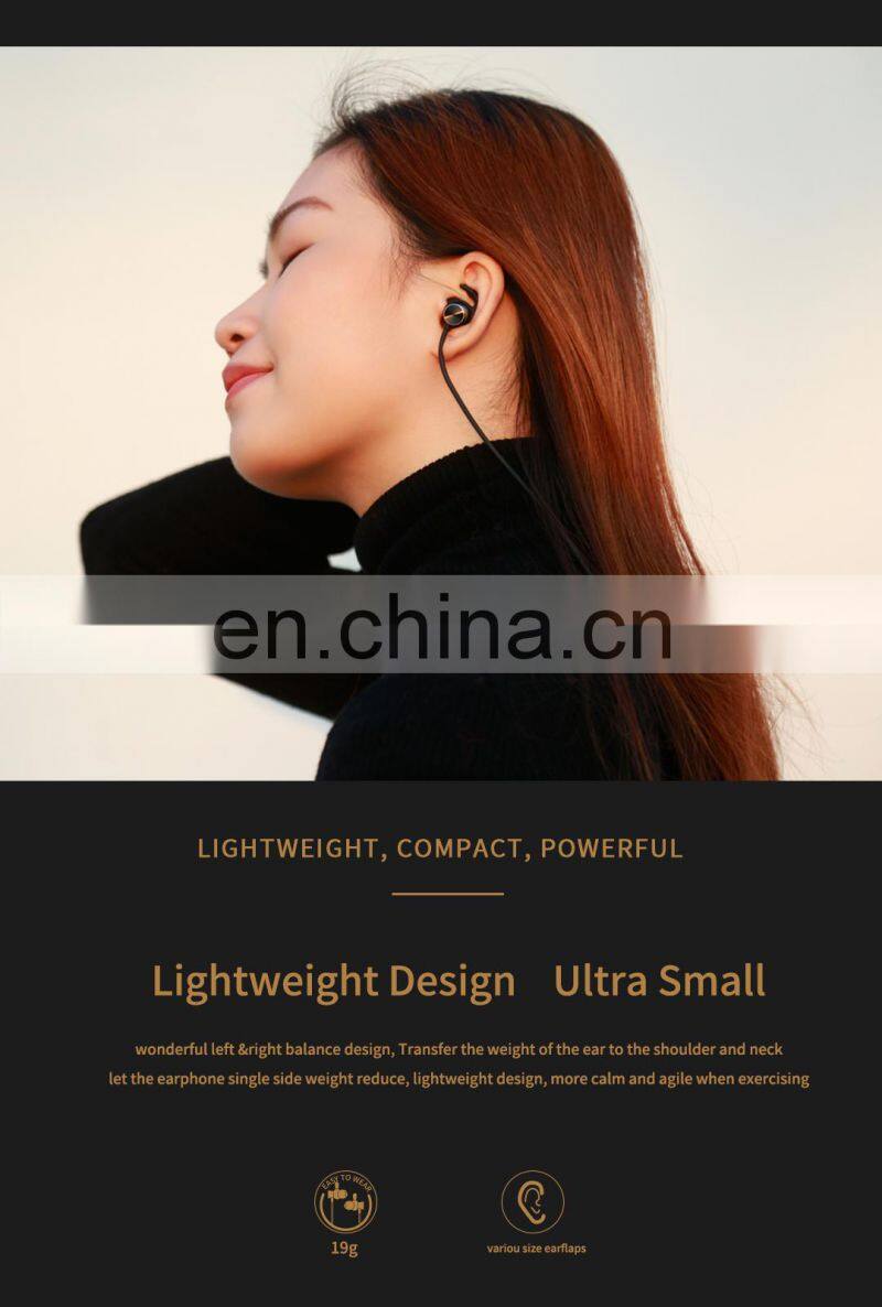 Efficient Time Lasting 20meter Transmission Long Distance White Non-drop Sports Bluetooth Headset V5.0