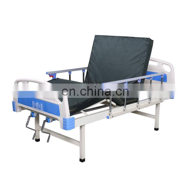 Factory Price Movable 2 Cranks Manual Folding Hospital Bed,Patient Bed,Medical Bed