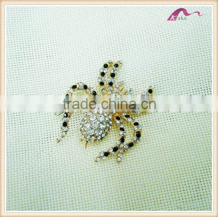 New Designs Full Crystal Faberge Spider Brooch For Men's Suits