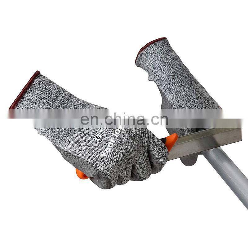 High Proformance Custom logo Anti Cut Gloves With Pu Coating For Mining