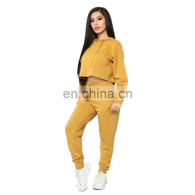 Wholesale custom new fashion autumn and winter women's long-sleeved hooded casual sports hooded sweater jogging suit