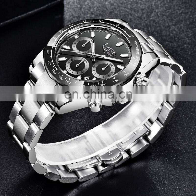 LIGE 8937 Sport Men Watch Fashion Waterproof Luminous Watches Luxury Brand Luminous Mens Quartz Shock Resistant Wristwatch