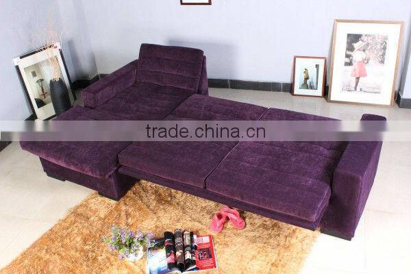 Purple Fabric Lady Sofa with Storage