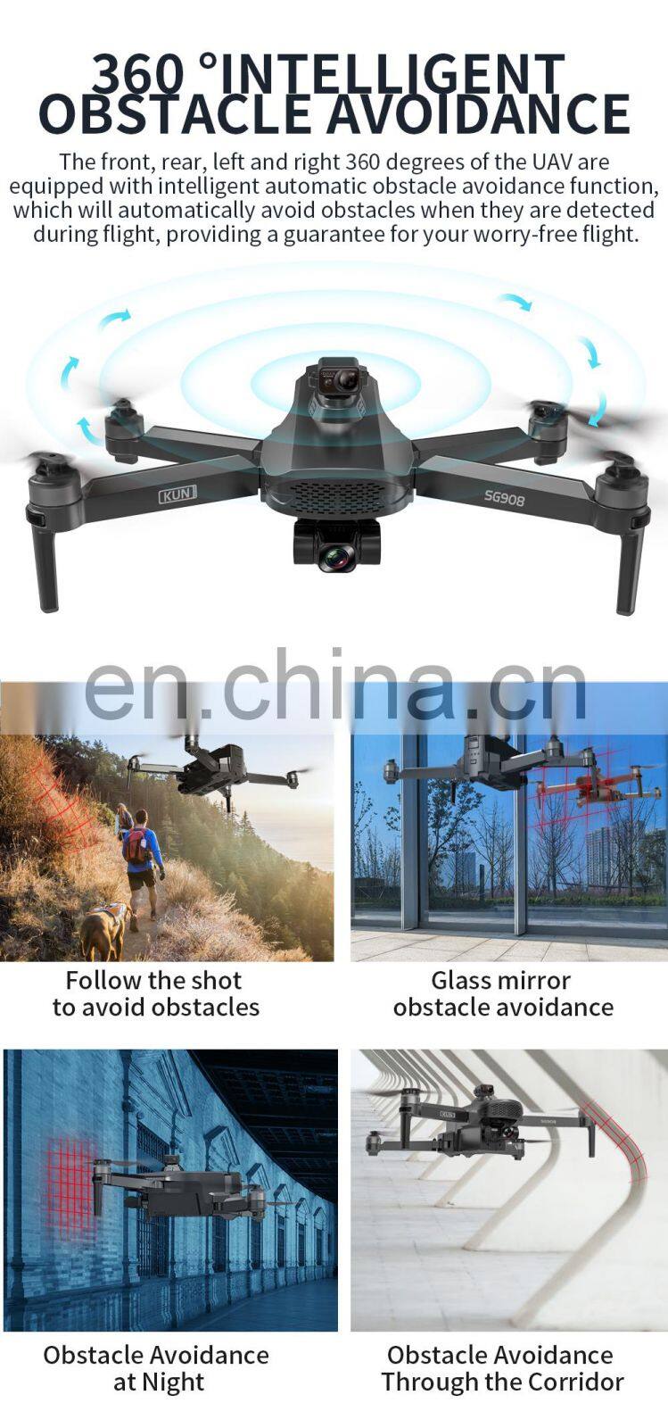 SG908 Drone With 4K quadcopter Camera 3-axis gimbal 1.2km control drones professional long distance drone sg908