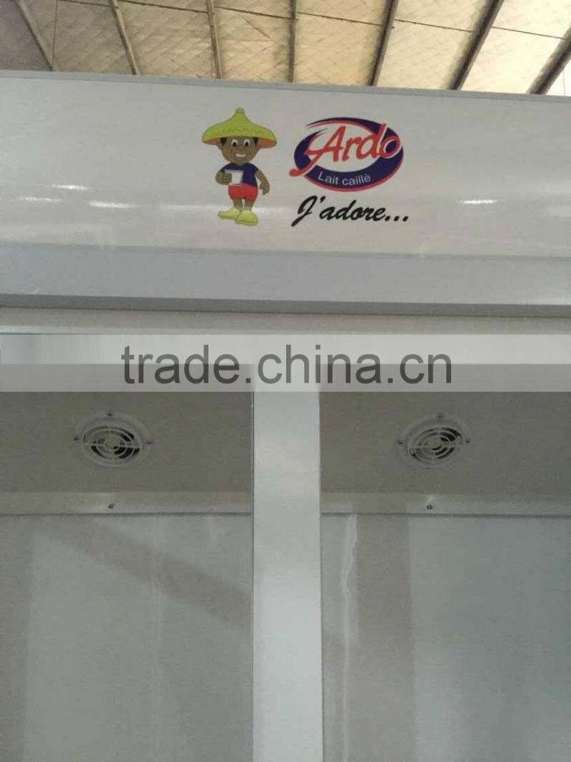 Two doors display showcase cooling cabinet for commercial use