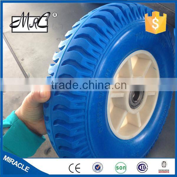 China pu leather 12 inch 3.50-5 wheel for wheelbarrow