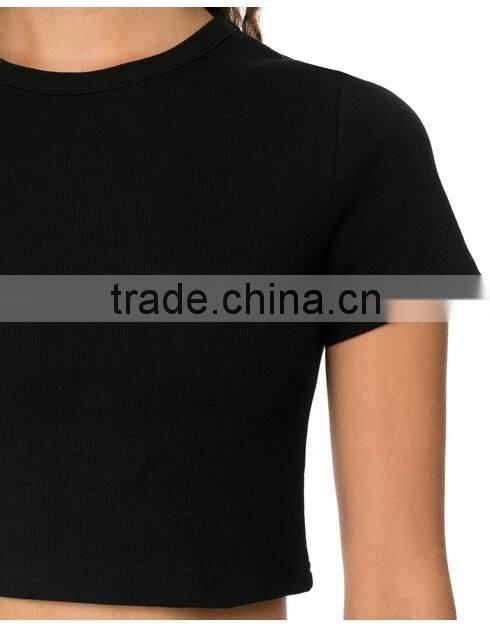 2015 China manufacturer customized ladies sexy crop tee shirt