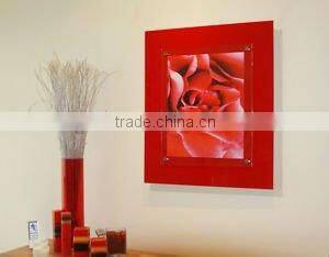 Wall Mounted Red Acrylic Decorative Picture Frame