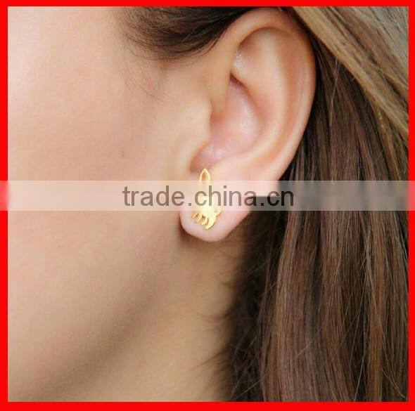 2016 FACTORY promotion summer new arrive dangle pave black zirconia Leaf crystal earring